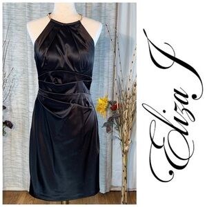 Eliza J black “satin” looking sleeveless party dress.